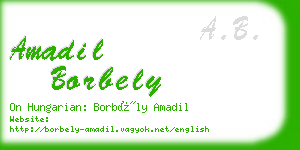 amadil borbely business card